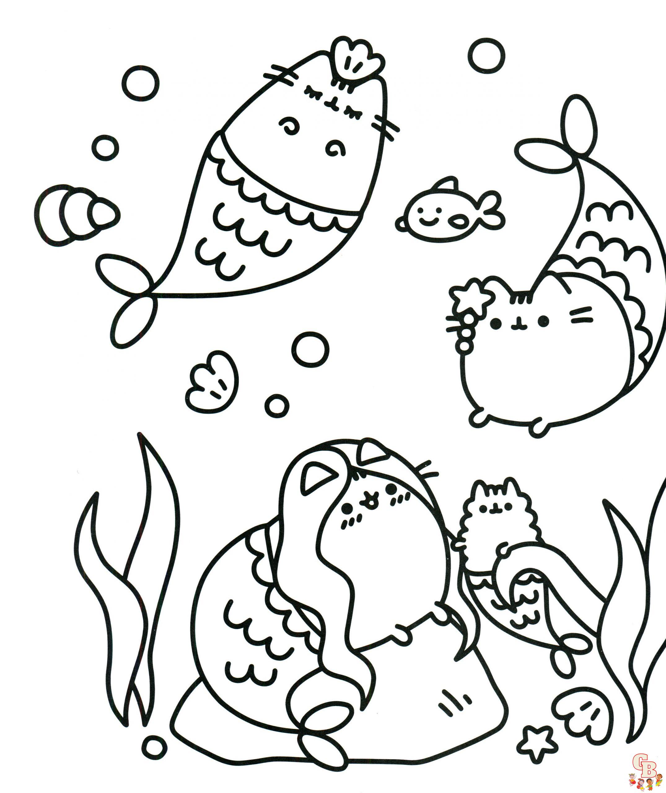 Pusheen coloring pages free printable