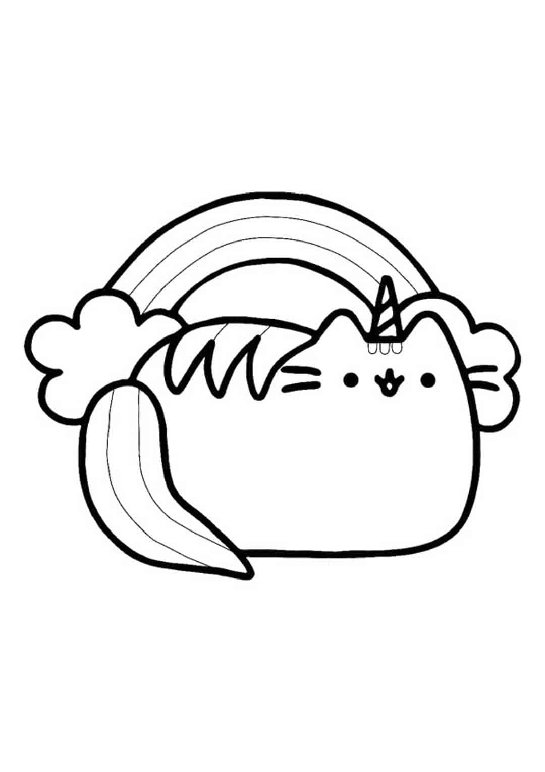Pusheen unicorn coloring pages