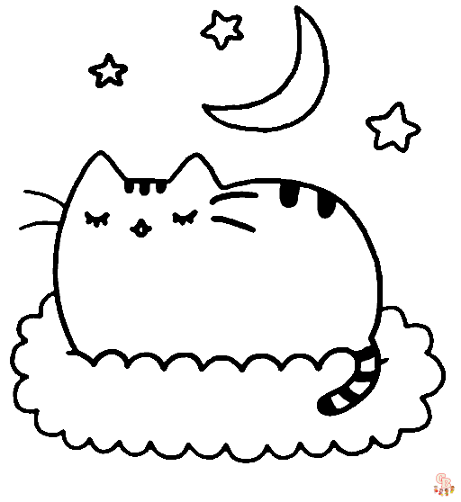 Pusheen coloring pages free printable