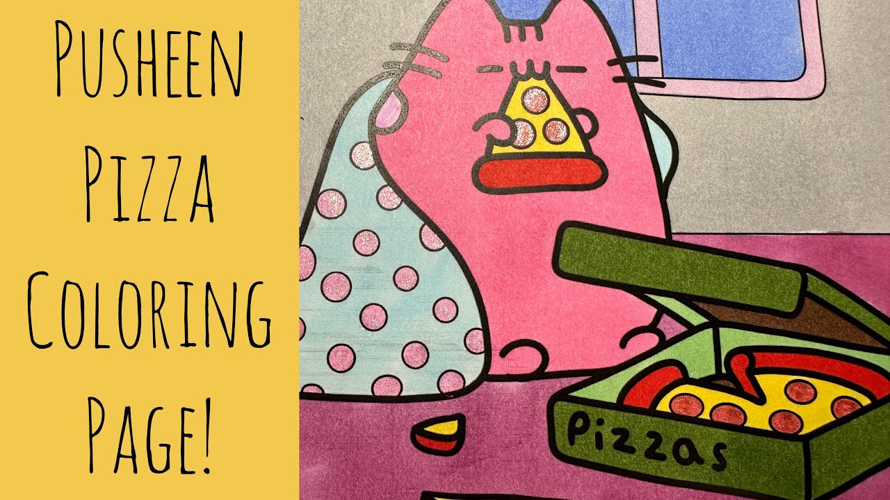 Color a pusheen with e satisfying coloring page