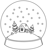 Snow globe coloring pages free printable pictures