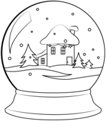 Snow globe coloring pages free printable pictures