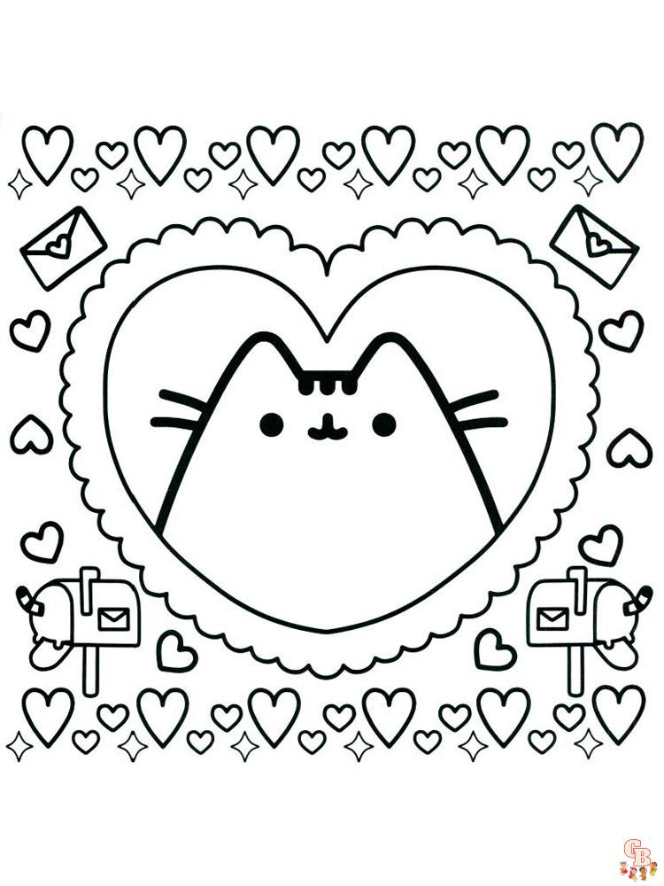 Pusheen coloring pages free printable