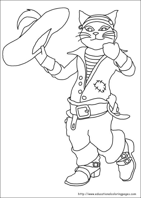 Puss in boots coloring pages