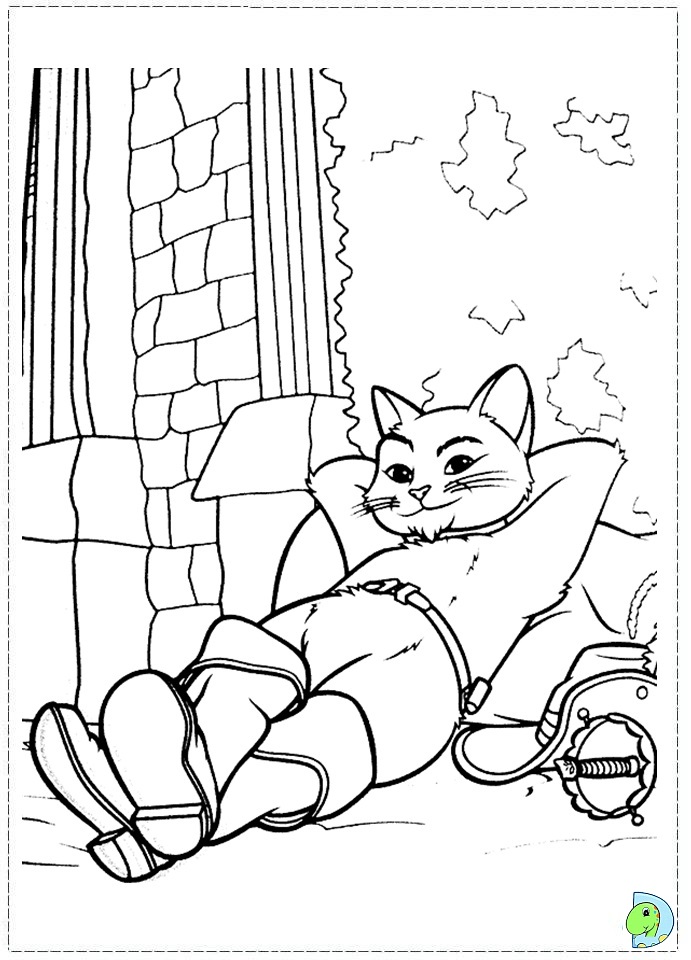 Puss in boots coloring page