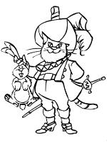 Puss in boots fairy tale coloring pages