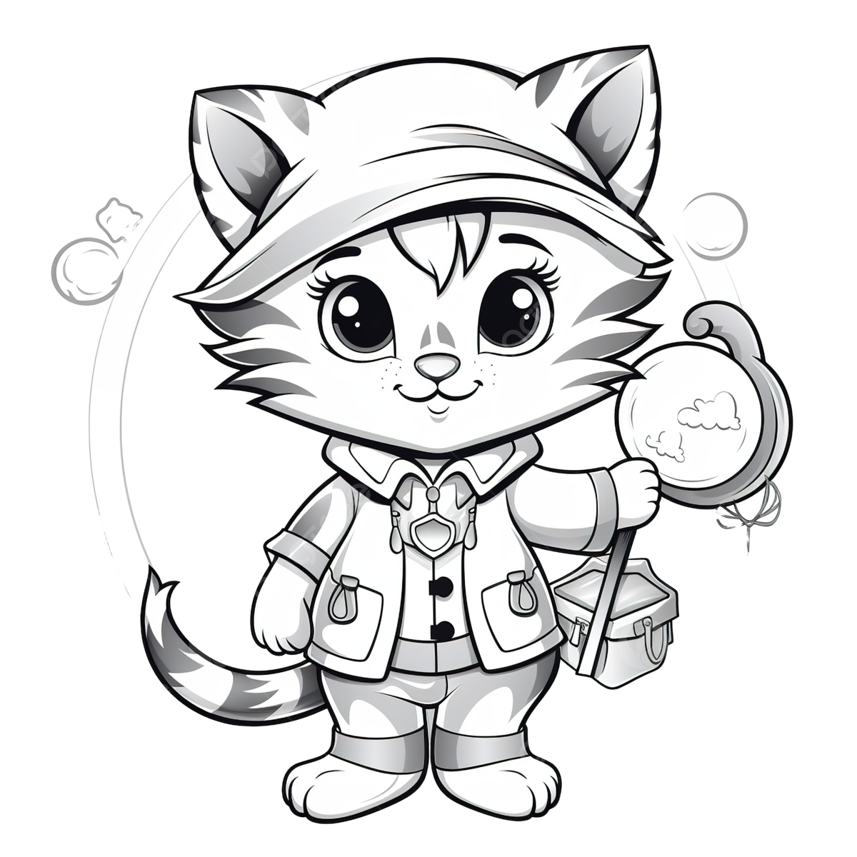 Coloring book with a cute cartoon halloween witch tiger front the moon coloring book kawaii animals color book png transparent image and clipart for free download