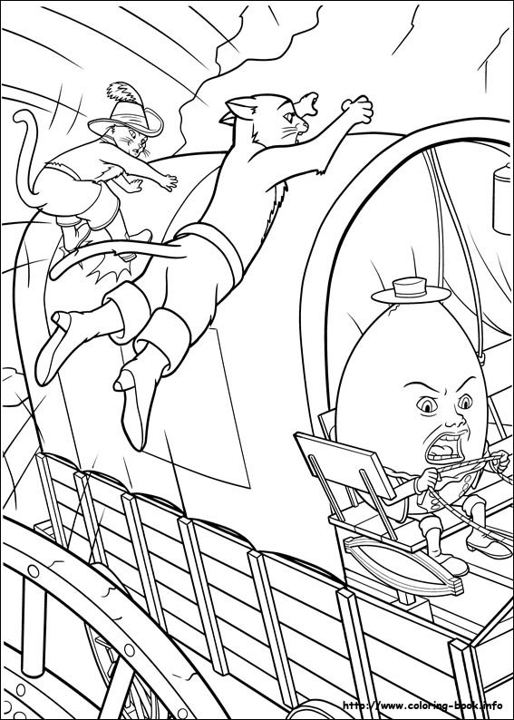 Puss in boots coloring picture