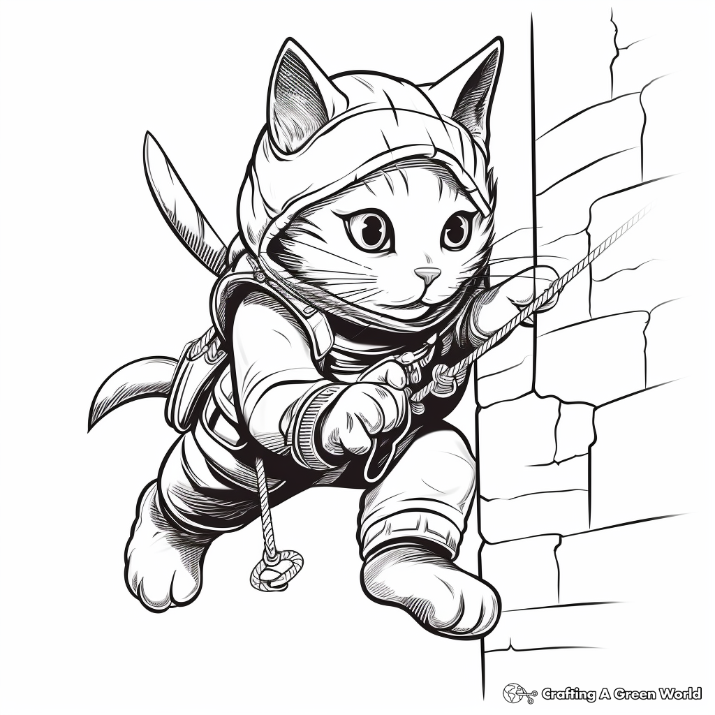 Cat ninja coloring pages