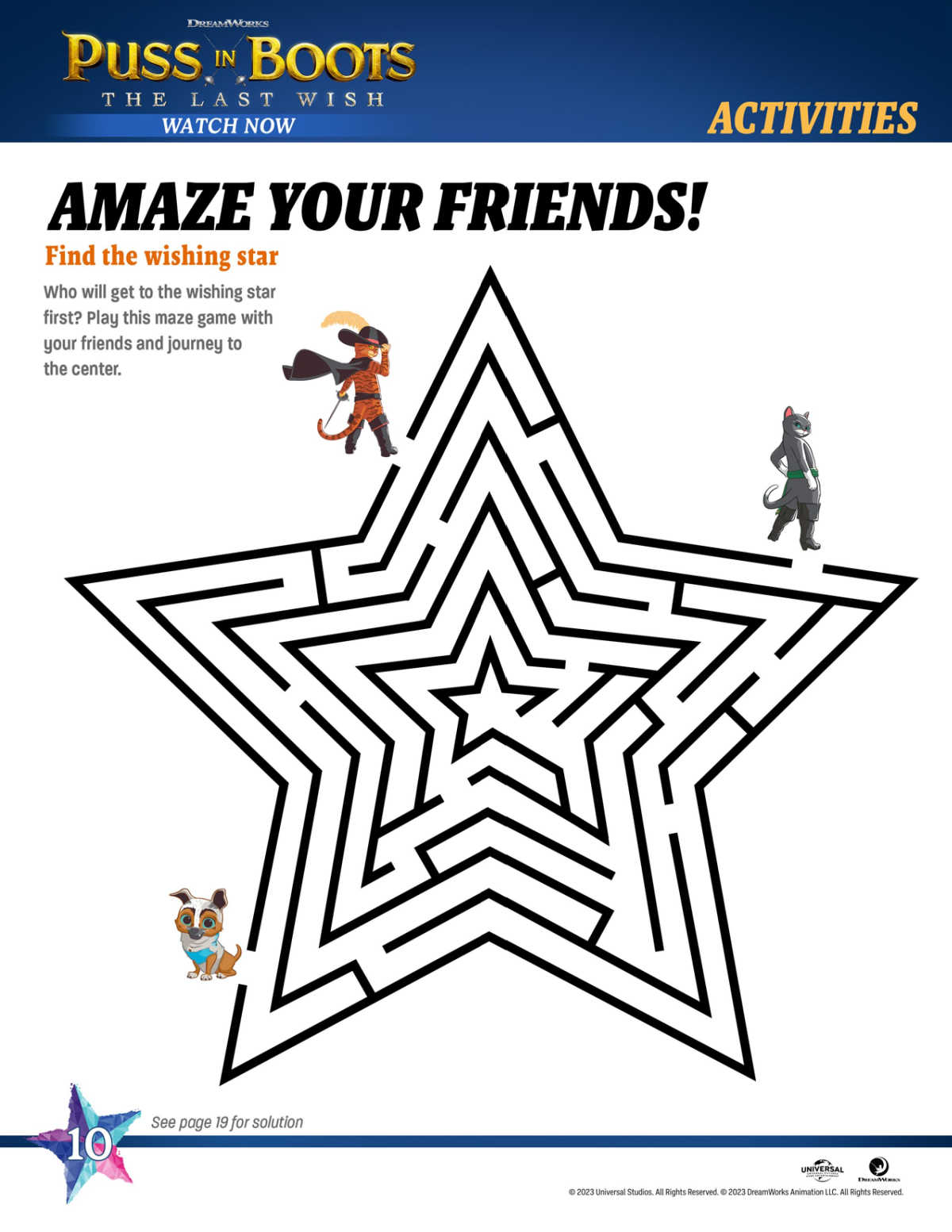 Free printable puss in boots maze