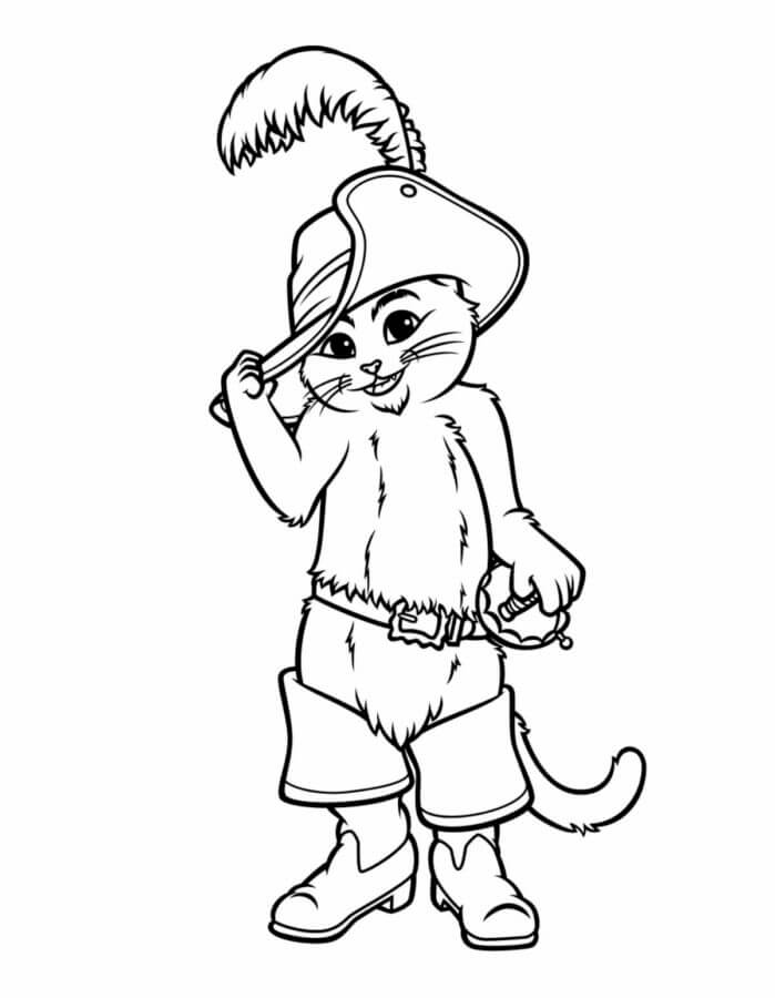 Puss in boots coloring pages