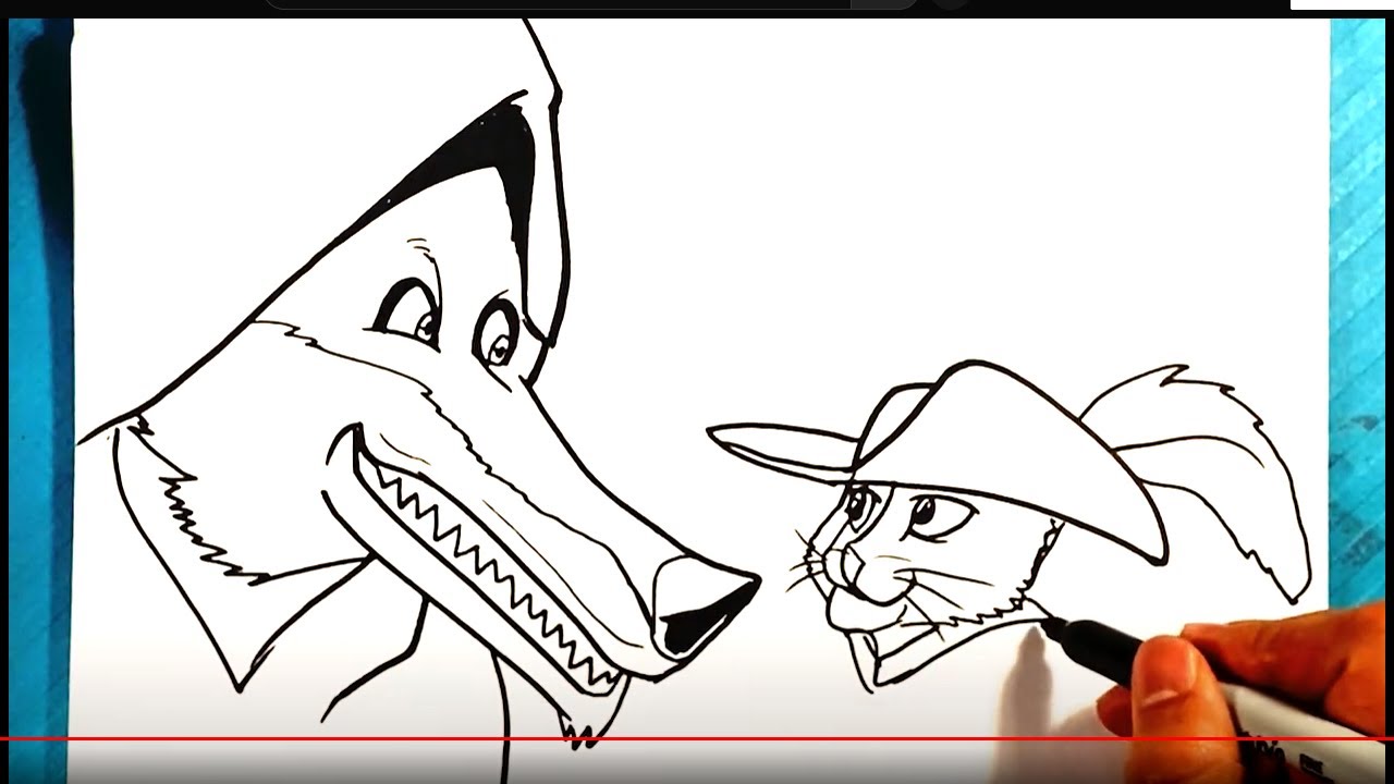 Easy how to draw puss in boots last wish vs big bad wolf