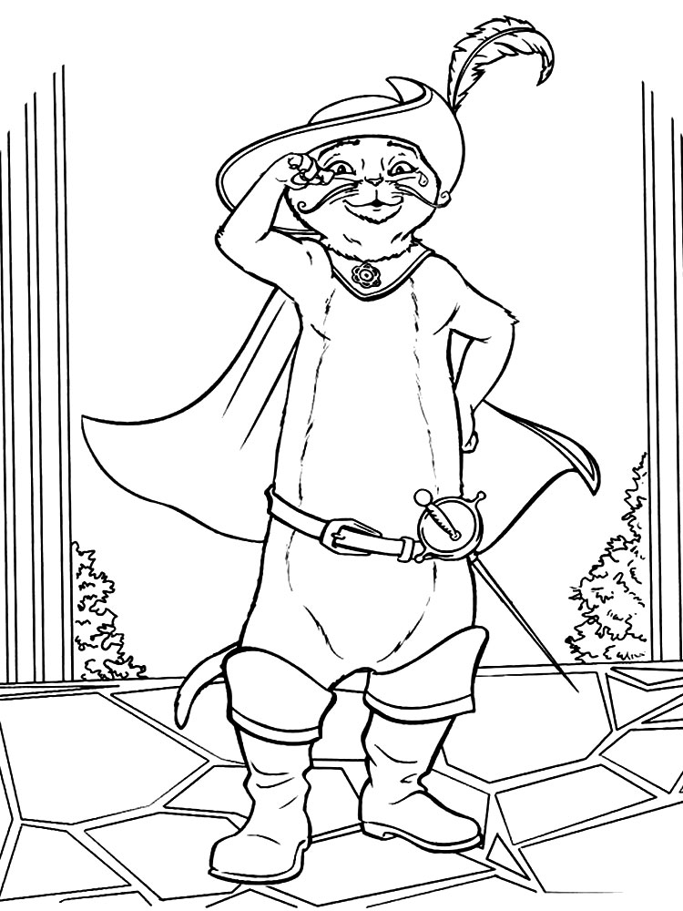 Puss in boots coloring pages ð to print and color