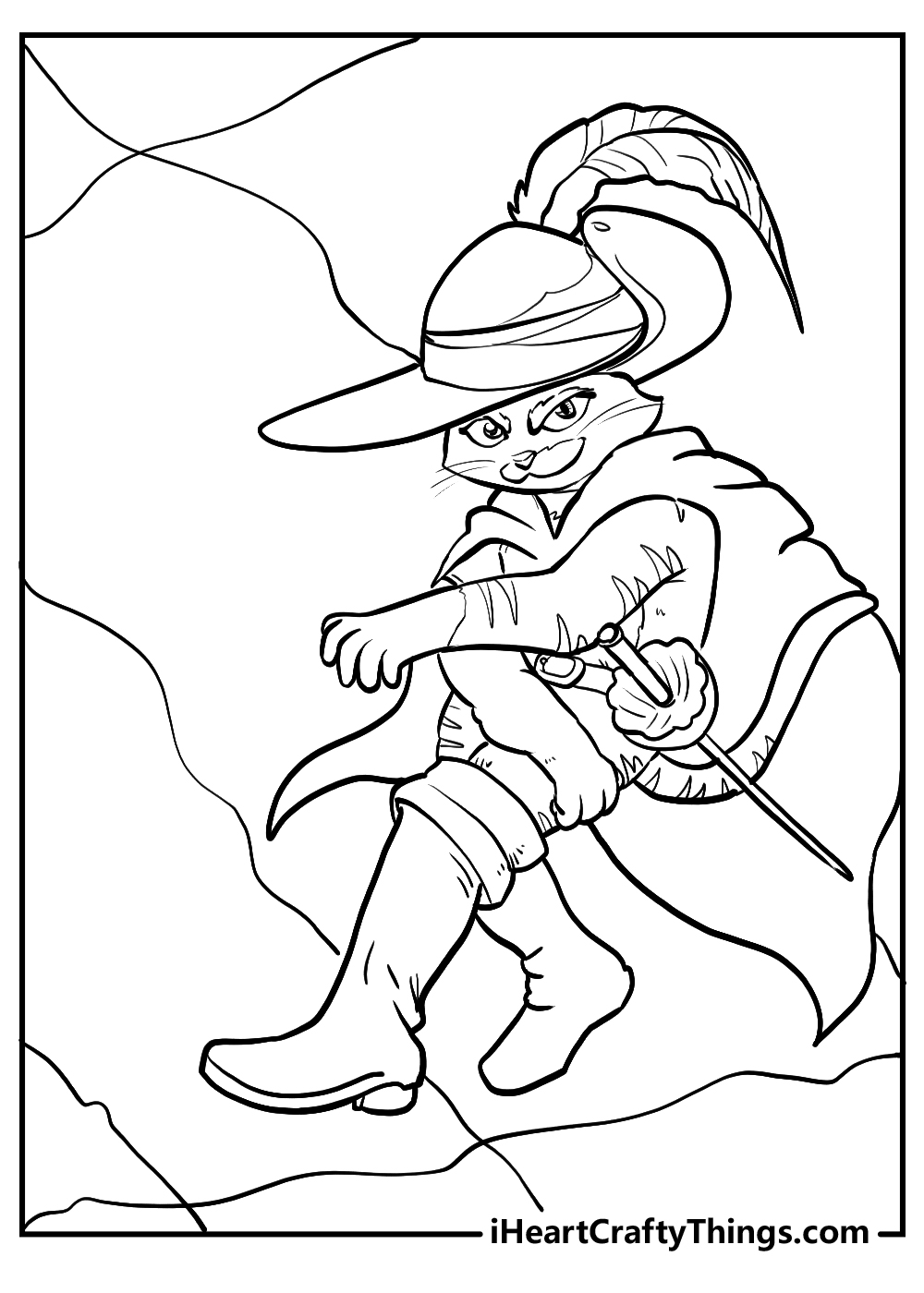 Printable puss in boots coloring pages updated