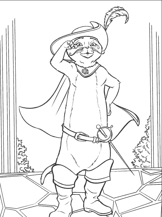 Coloring page puss in boots animation movies â printable coloring pages