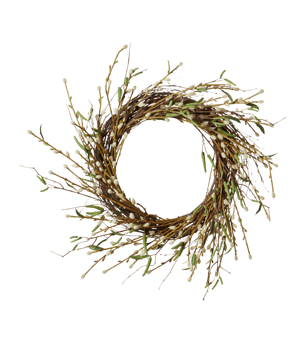 Faux pussy willow wreath