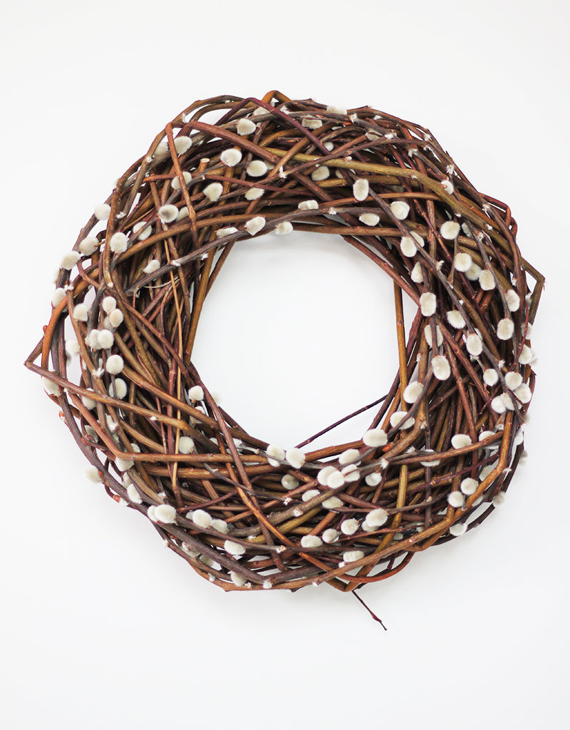 Dried pussy willow wreath
