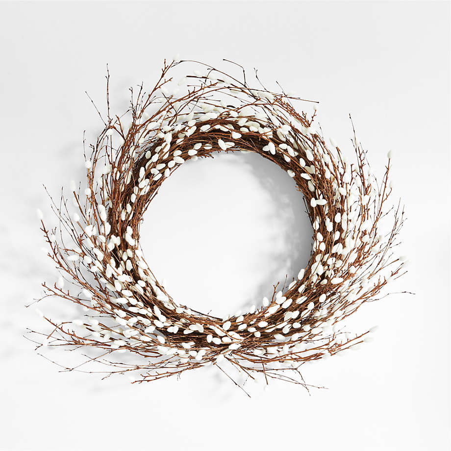 Faux pussy willow wreath reviews crate barrel nada