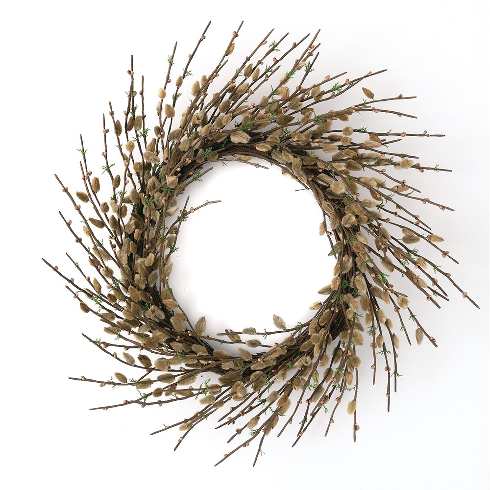 Rosalind wheeler faux pussy willow twig wreath