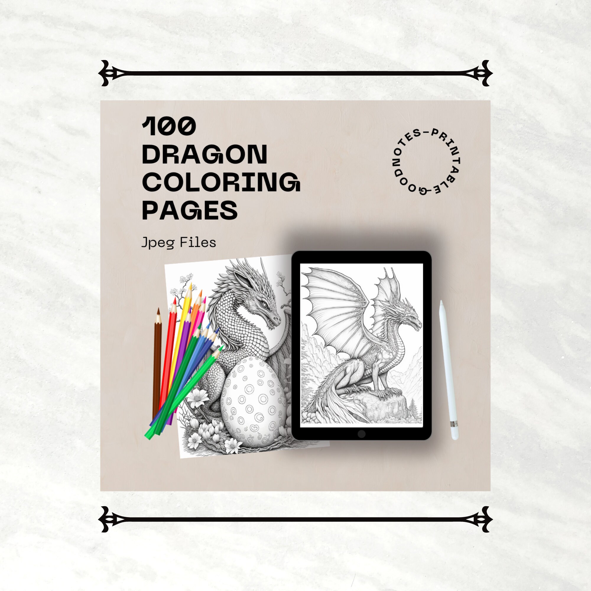 Dragon coloring sheets digital download printable coloring sheets procreate coloring sheets dragon coloring pages