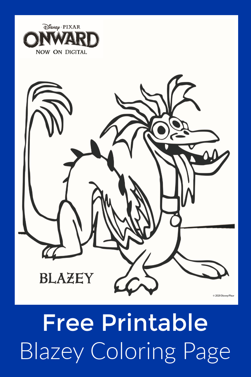 Free printable onward blazey coloring page