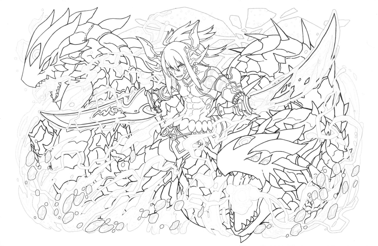 Puzzle and dragons coloring pages