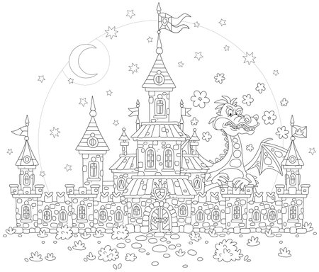 Halloween castle colouring page cliparts stock vector and royalty free halloween castle colouring page illustrations