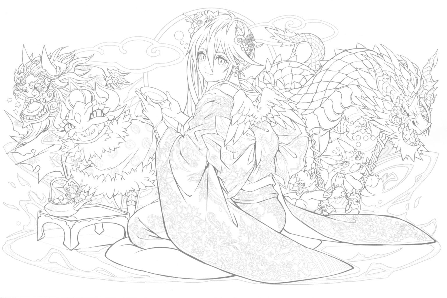 Puzzle and dragons coloring pages