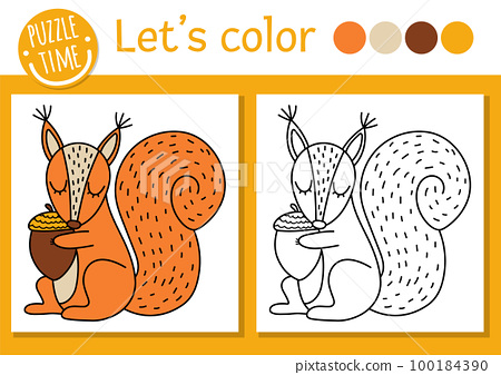 Forest coloring page for children with