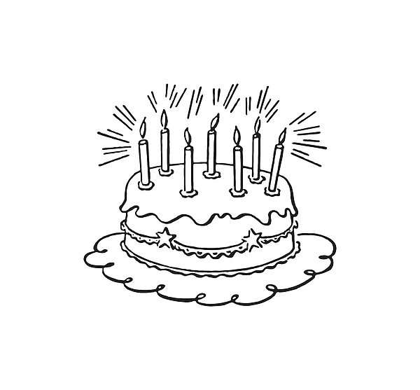 Birthday cake with lit candles jigsaw puzzle by csa images