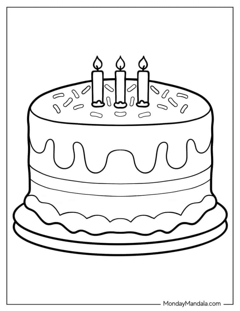 Cake coloring pages free pdf printables
