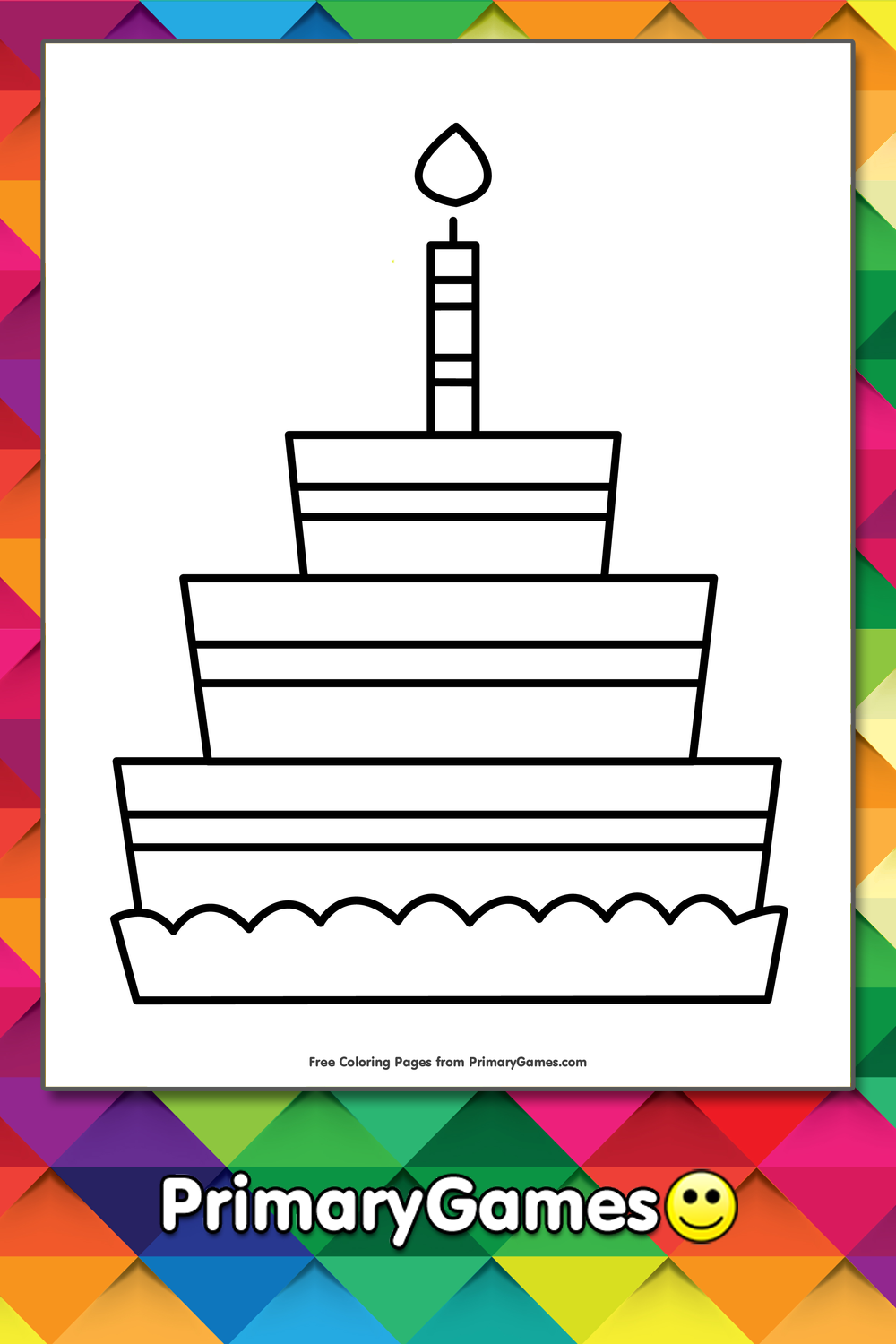 Birthday cake coloring page â free printable pdf from