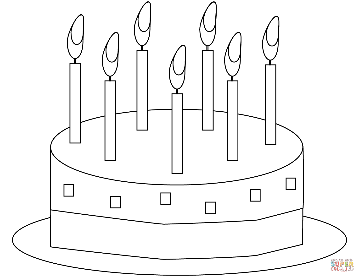 Birthday cake coloring page free printable coloring pages