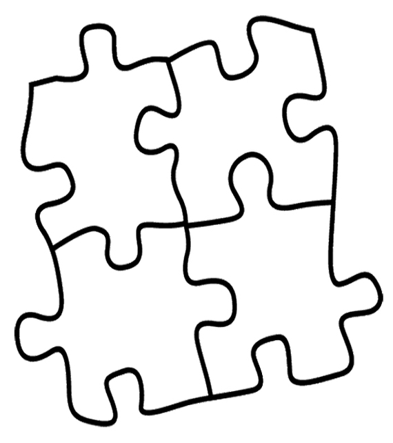 Puzzle pieces coloring page clipart