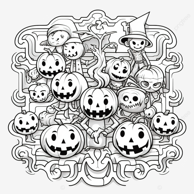 Lines maze game with halloween characters coloring book maze game maze puzzle maze png transparent image and clipart for free download