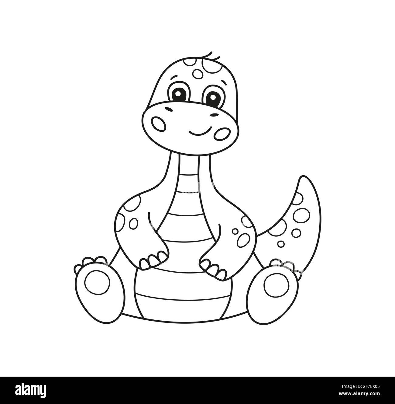 Cute little dinosaur for kid coloring book children puzzle game stock vector image art
