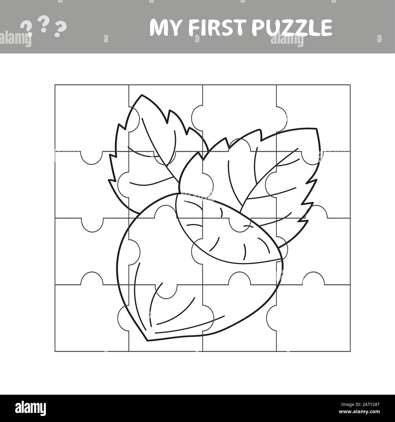 Education jigsaw puzzle game for preschool children with nut