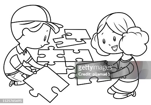 Coloring book child puzzle high