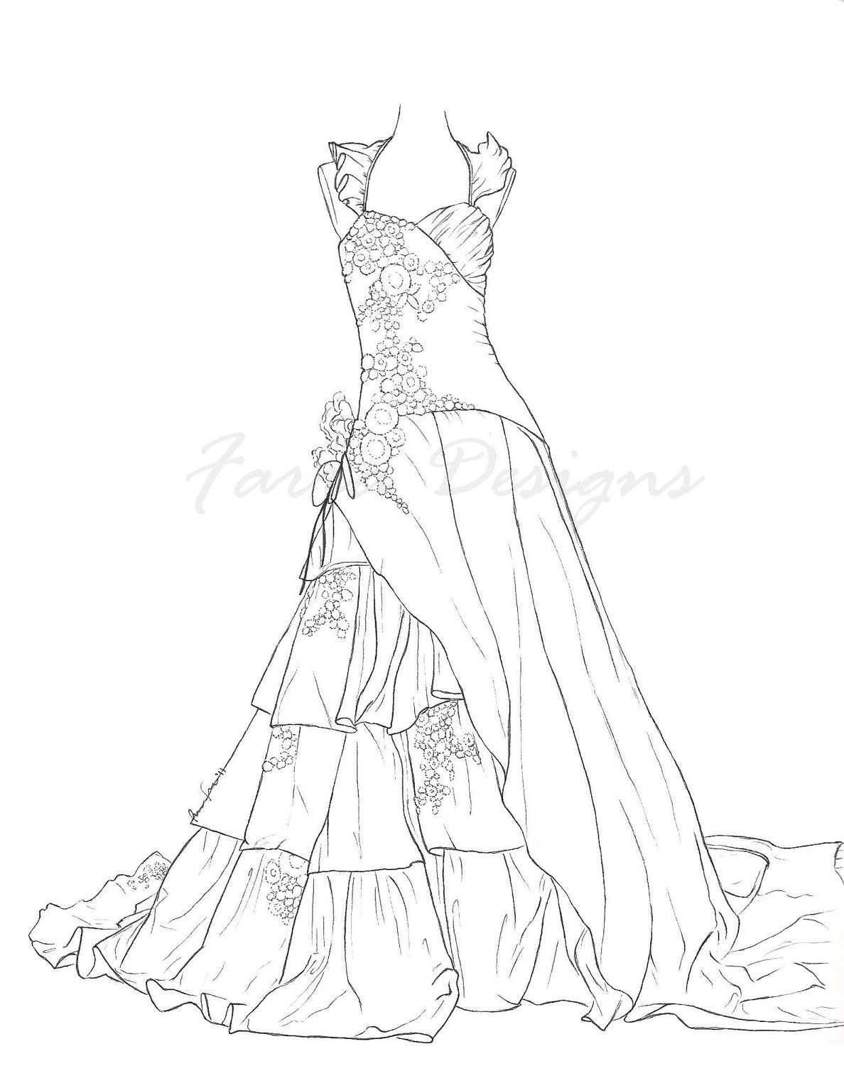 Wedding dress coloring pages for girls activity shelter