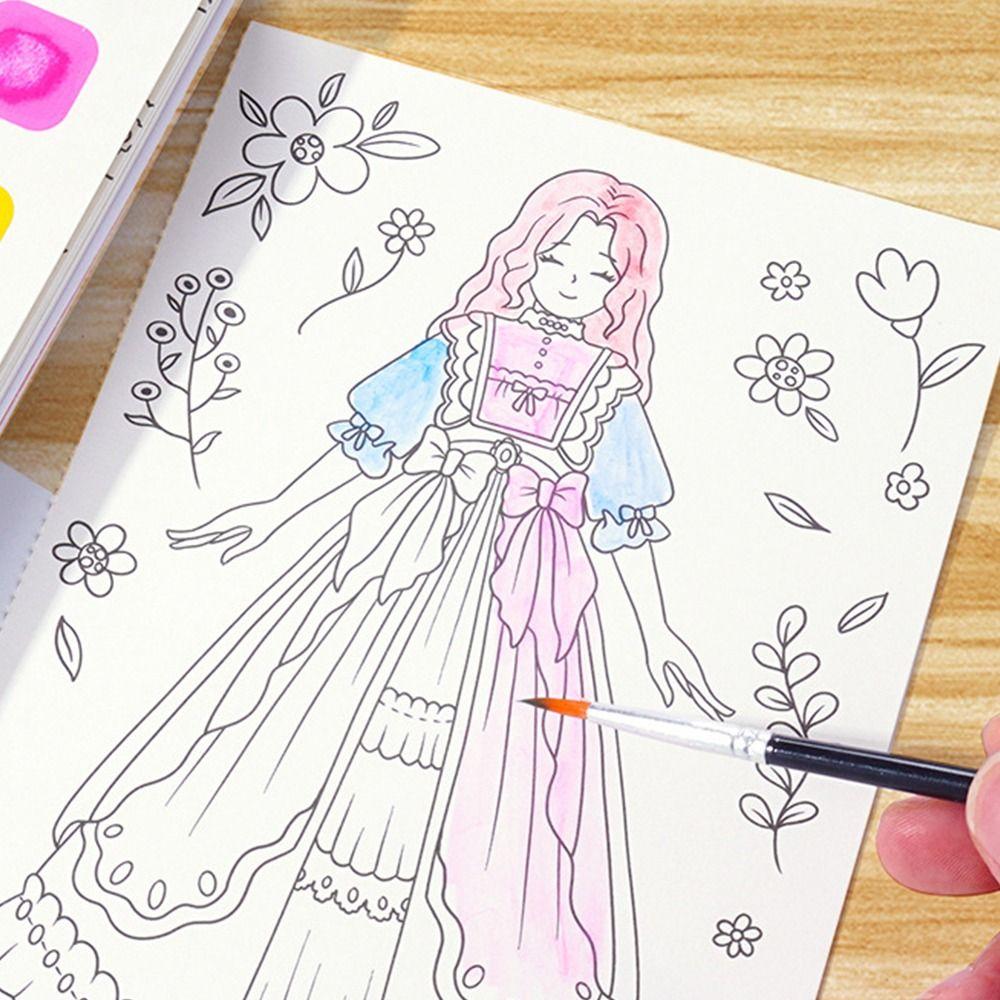 Puzzle education poke painting princess change clothes princess dress