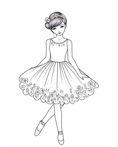 Cute ballerina pages for kids