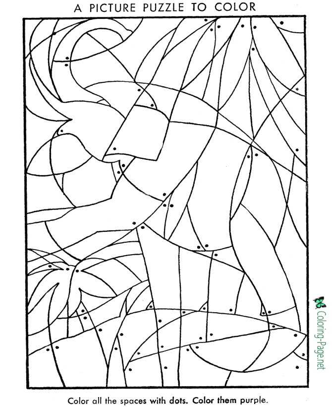 Elephant picture puzzle worksheets