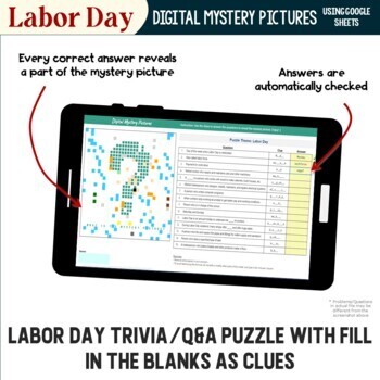 Google sheets coloring pages labor day fill in blank puzzle digital pixel art