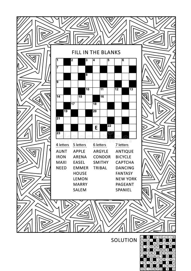 Puzzle and coloring activity page for adults stock vector