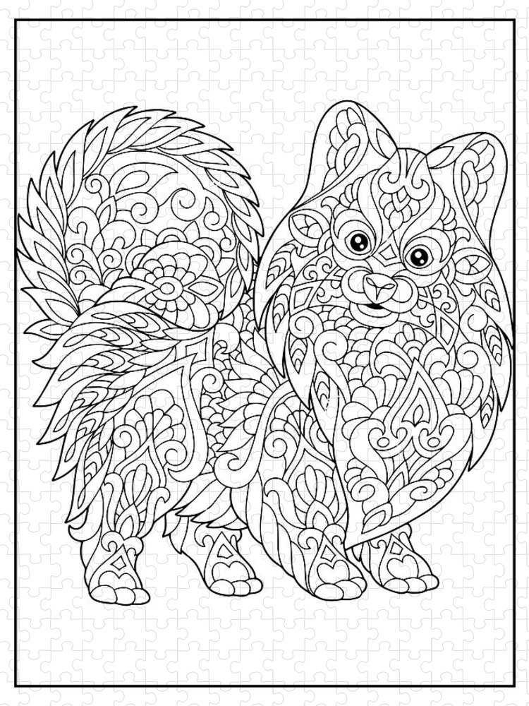 Animal mandala dog jigsaw puzzle by rebecca turgeon