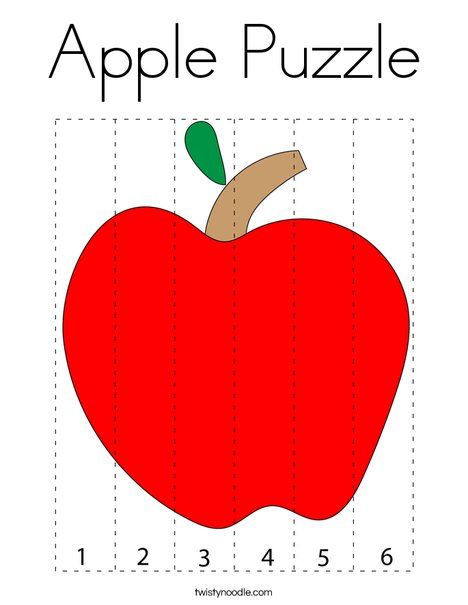 Apple puzzle coloring page
