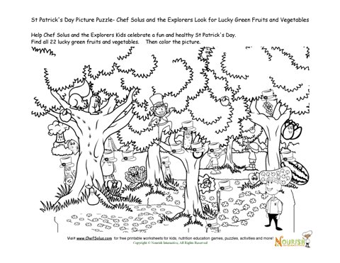 Find the lucky green fruits and vegetable forest