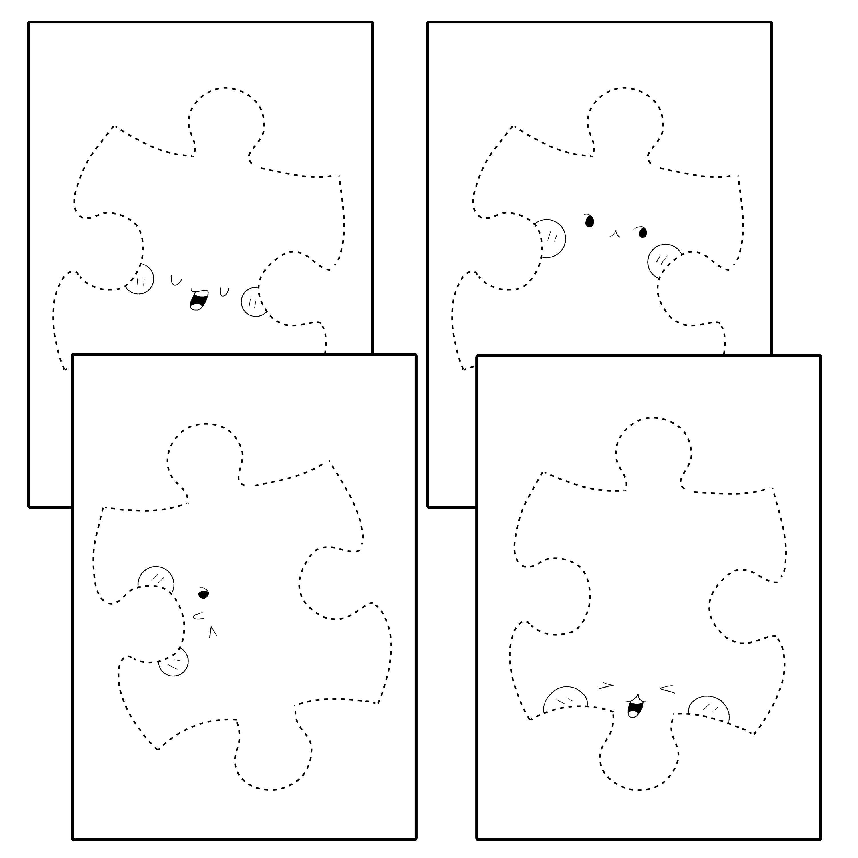 Puzzle pieces activity bundle jigsaw coloring page color by number dot to dot made by teachers
