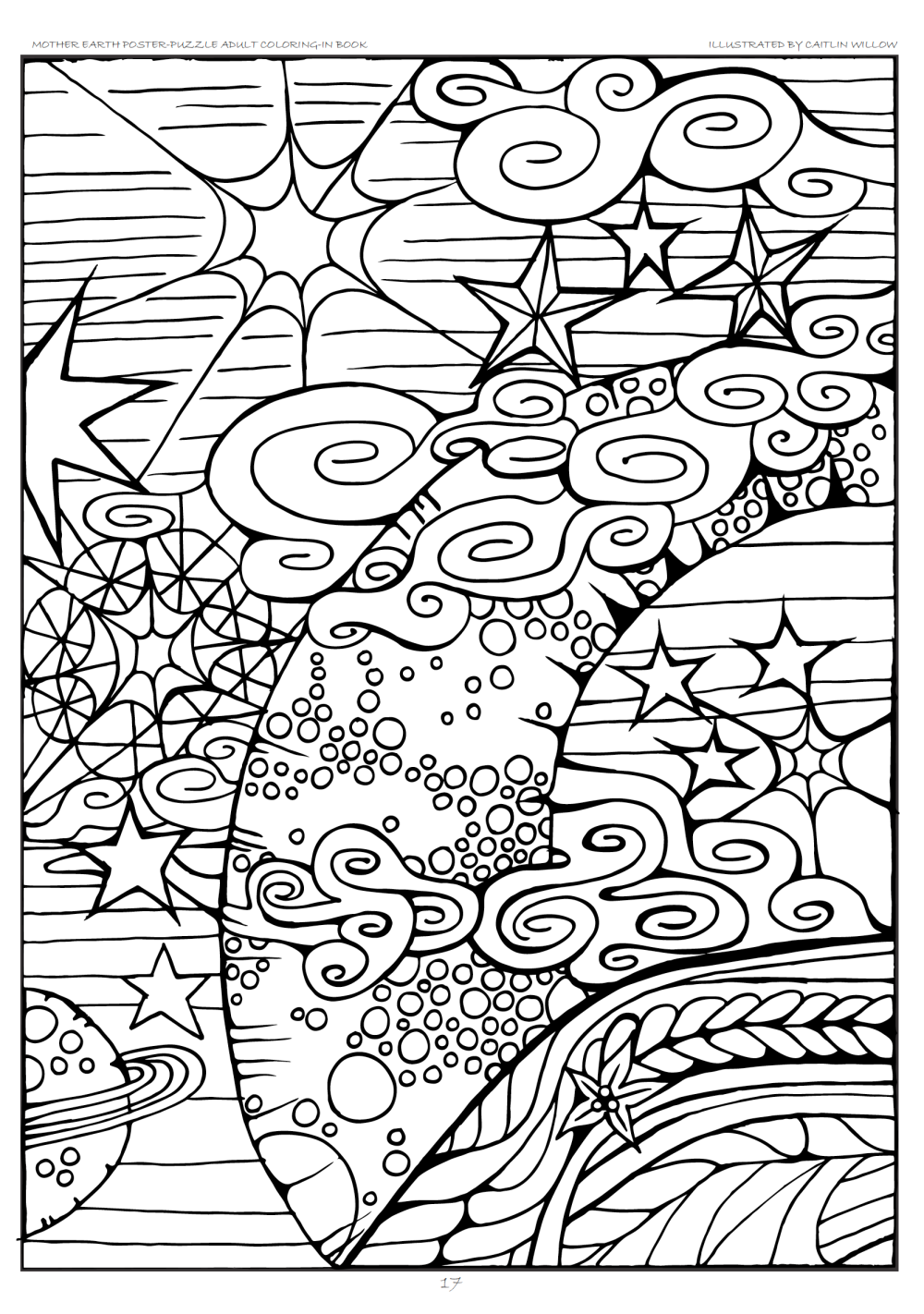Mother earth poster puzzle adult coloring in book â adult coloring worldwide