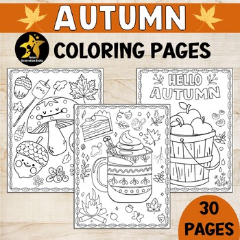Bundle fall coloring pages autumn word search puzzles pumpkin november activity